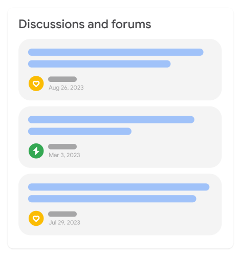 Discussions and Forums枠